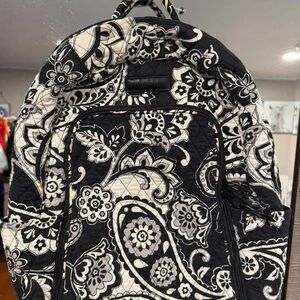Vera Bradley Backpack Black and White Paisley Backpack